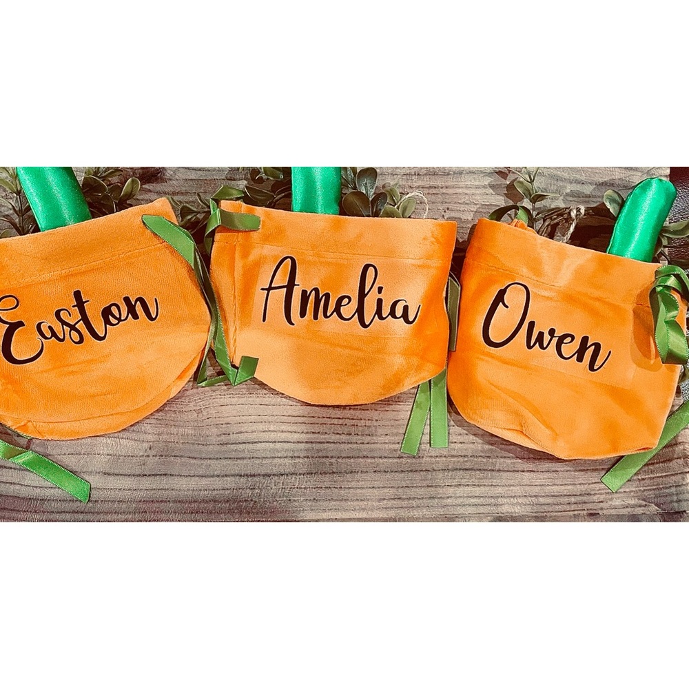 Velvet Pumpkin Personalized Pouch